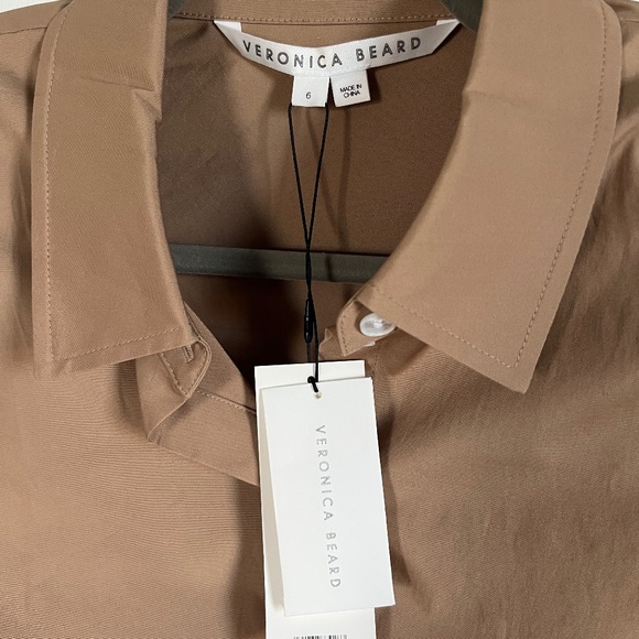 Veronica Beard, Veroy Wrapped Button-Front Crop Shirt (Size 6) - Picture 6 of 7
